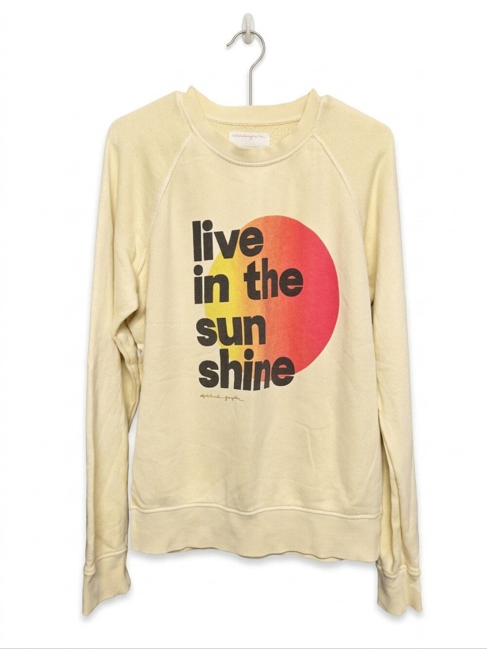 Spiritual Gangster Live In The Sun Long Sleeve Sweatshirt Sz Large Pale Yellow